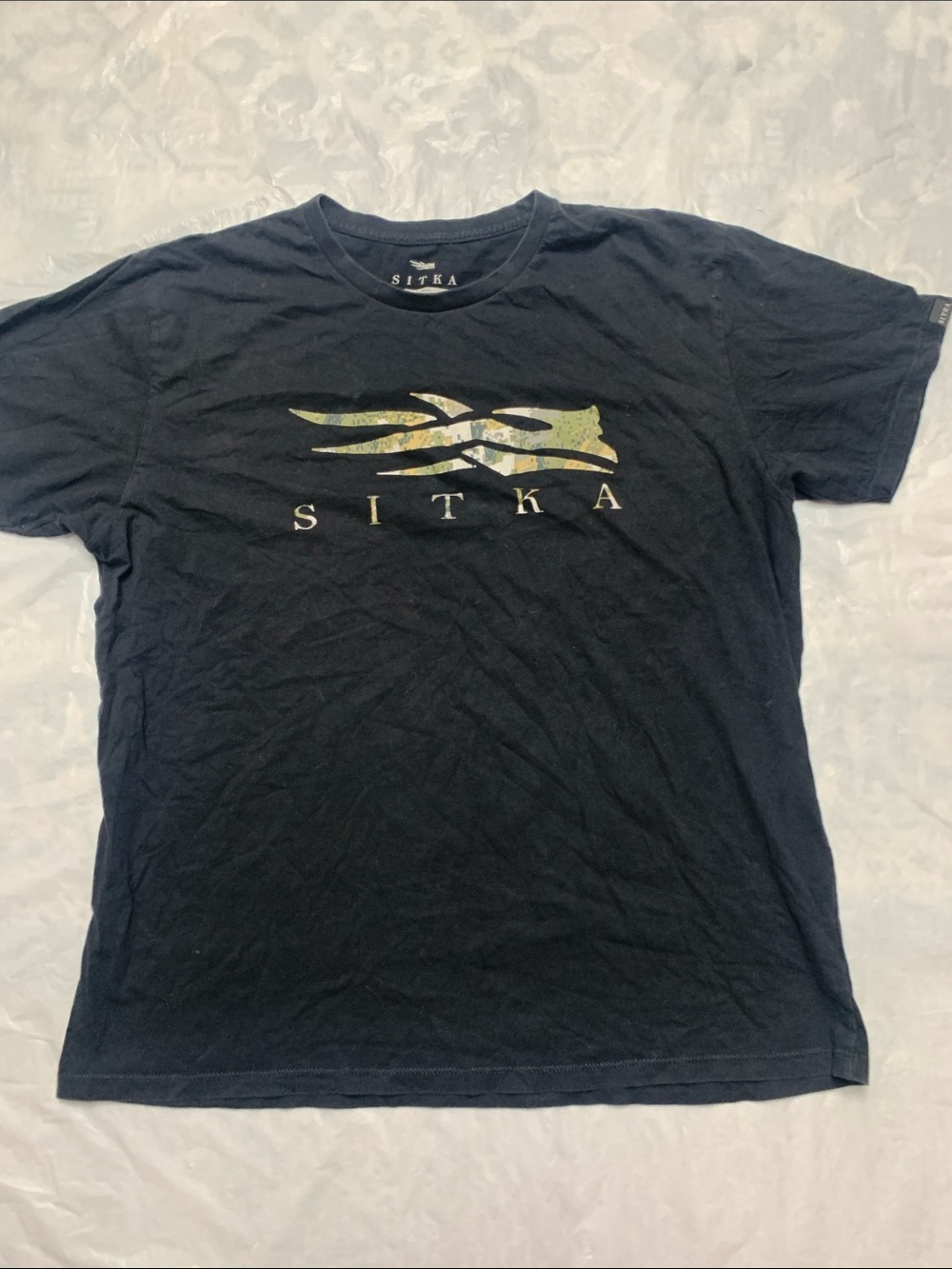 Sitka Icon Optifade Graphic T Shirt Black Size XL 100% Cotton